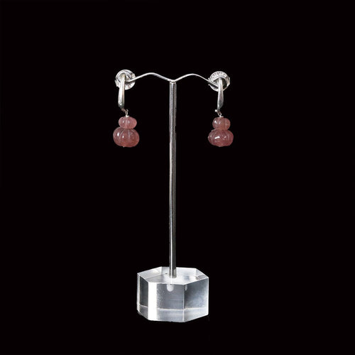 Faceted stone Earrings - Wine